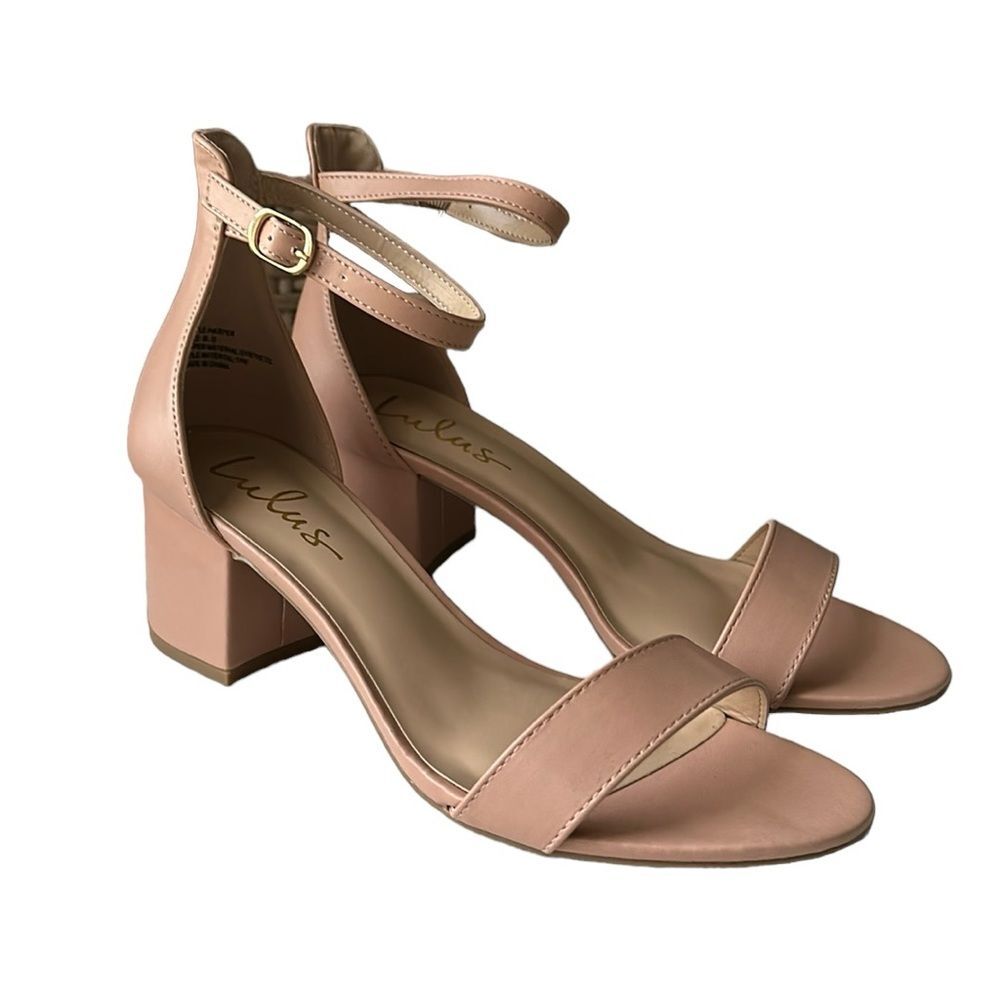 Lulus Harper Almond Ankle Strap Heels Size 8.5US